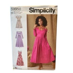 Simplicity S9950 Misses Dress Sewing Pattern Size 8-16